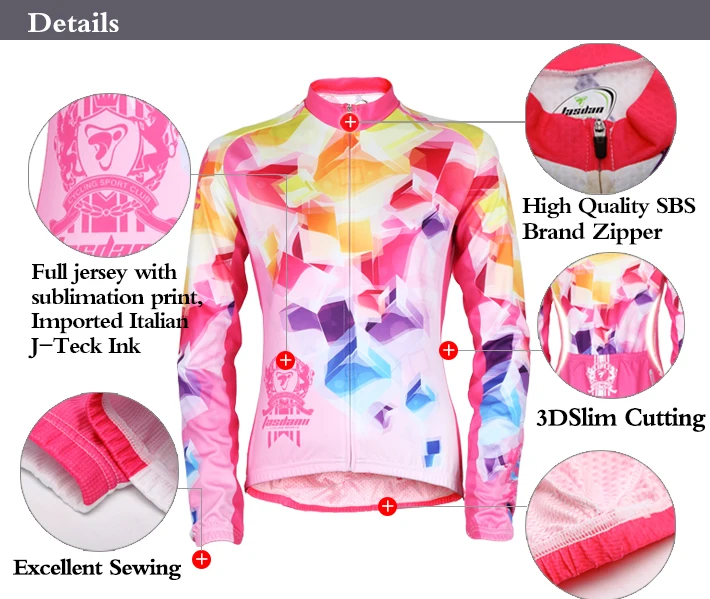 Tasdan Women's Cycling Jersey Long Sleeve Bike Outdoor Sport Clothing Women Top Shirts | Спорт и развлечения