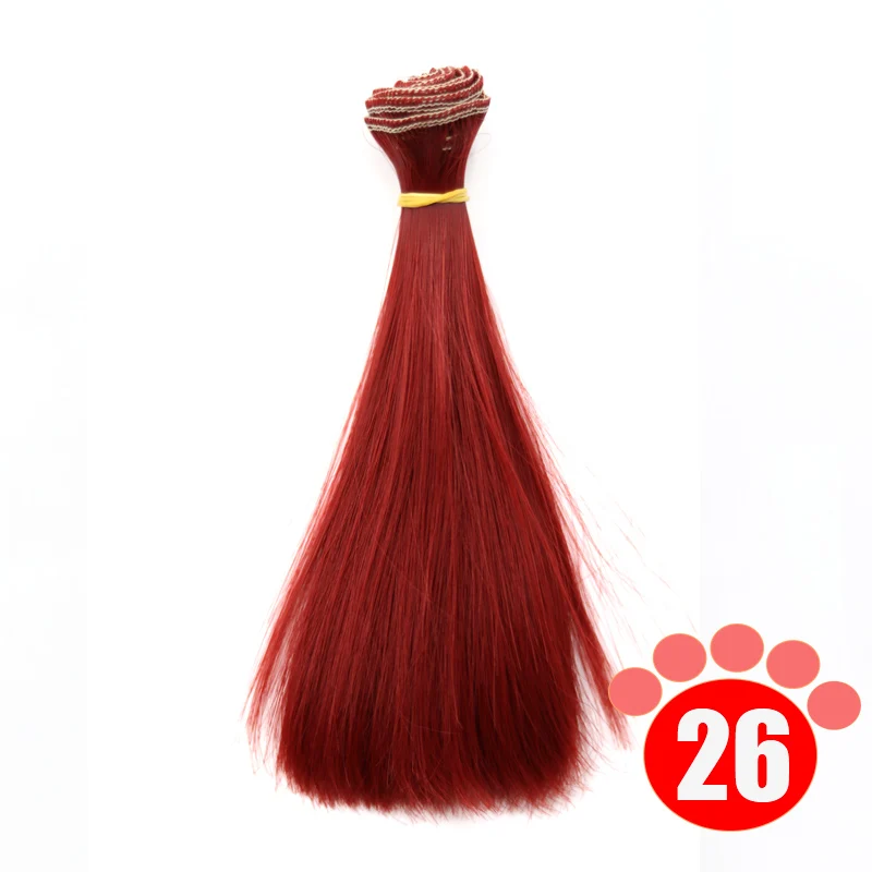 Msiredoll bjd парик 15*100 см или 20*100 см или 25*100 см волосы куклы для 1/3 1/4 1/6 кукла с прямыми волосами bjd парик diy - Цвет: colour 26