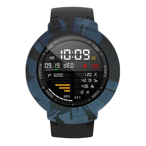 Camouflage blue YUEDAER Мягкий силиконовый чехол спортивный Камуфляжный защитный чехол для Xiaomi Amazfit Verge Смарт-часы Чехлы для Amazfit 3 Аксессуары - Цвет: Camouflage blue