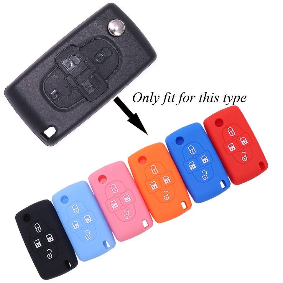 Автомобильный чехол для ключей 4 кнопки силиконовый пульт дистанционного брелок