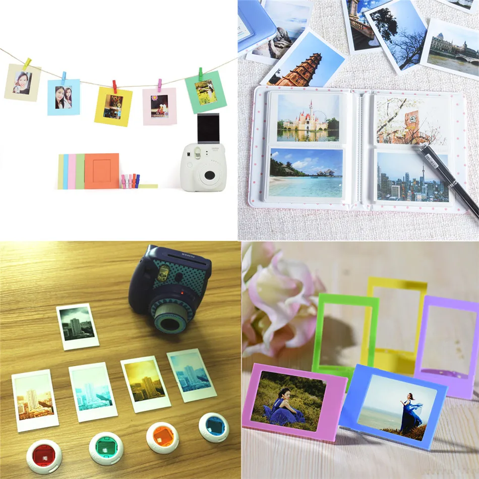 Camera Case for Fujifilm Instax Mini 9 8 8+ PU Leather photo case photography pouch with Strap Sticker Selfie Lens Filter Album |