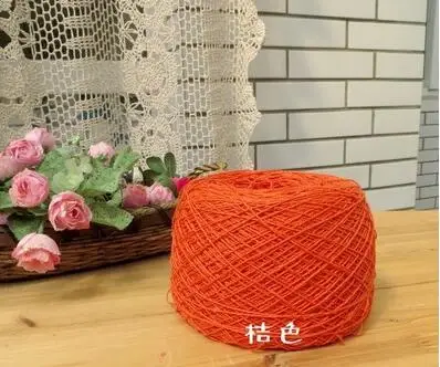 TPRPYN 250 г = 1 шт. ручной крючок для стола, коврик для стола, нить для вязания крючком, салфетка, пряжа, сделай сам, скатерть, подстаканник, тканая кружевная нить 1 мм - Цвет: 11 orange