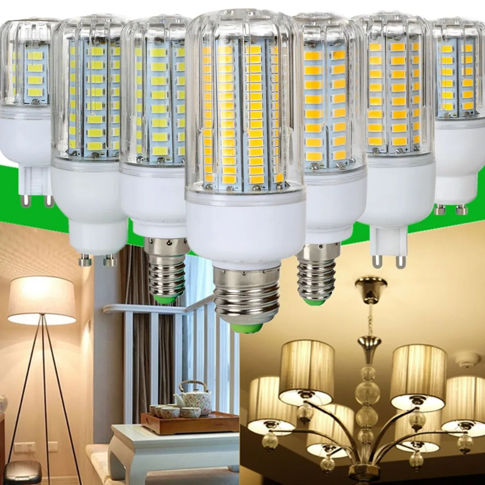 Полный ватт Smart IC 5736 SMD светодиодный светильник-кукуруза E14 E27 G9 GU10 3 Вт 5 Вт 7 Вт 9 Вт 12 Вт 15 Вт Светодиодный светильник AC220V энергосберегающий