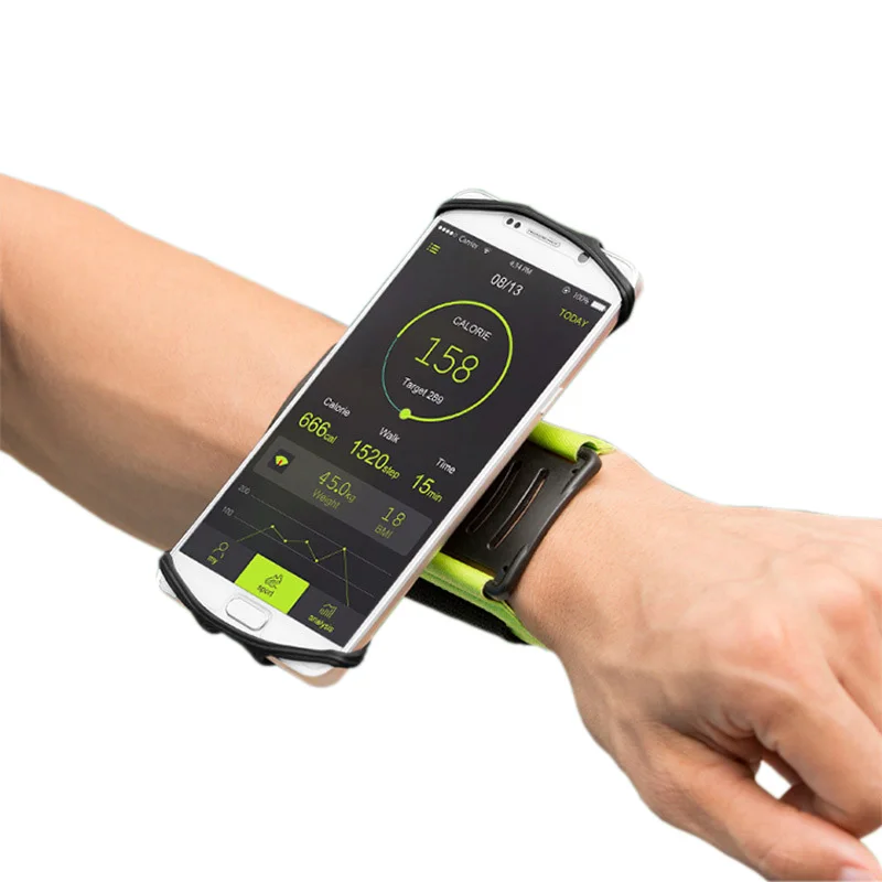 Rotatable 180 degree Running Phone Wristband Armband Outdoor Sports Wrist Bag Strap Jogging Cycling Gym Arm Band For 4-6in Phone