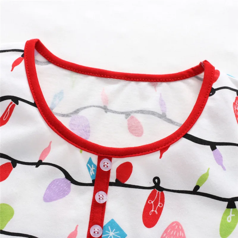 Рождественские Семейные комплекты пижам платье для мамы комплект детской одежды