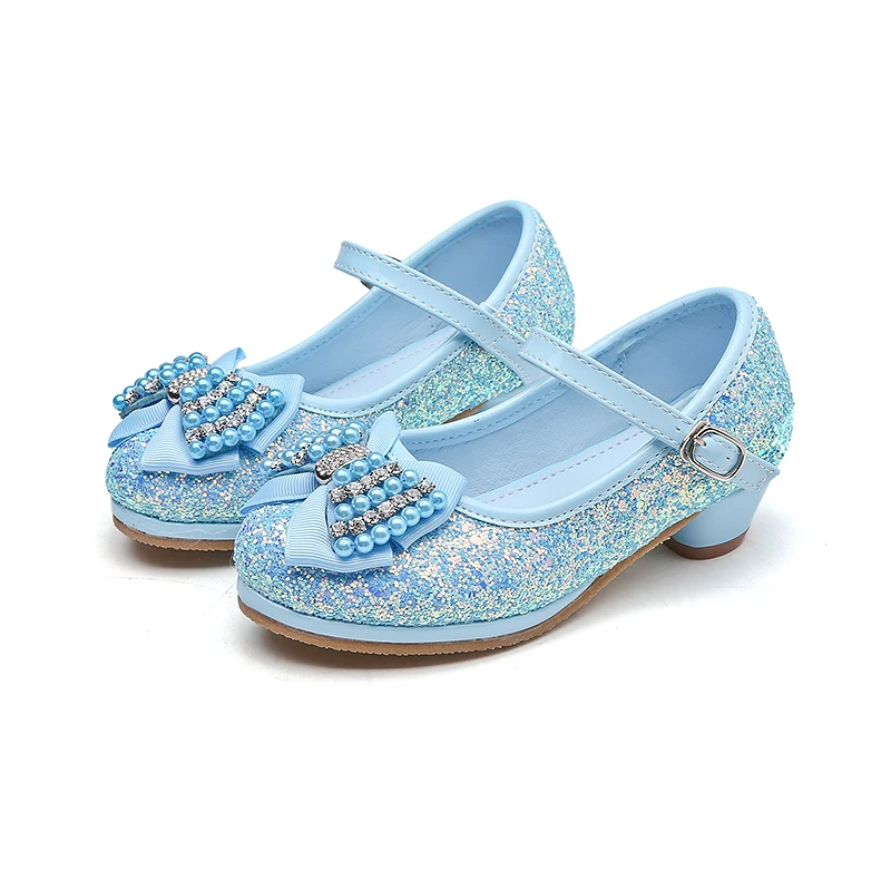 Детские блестящие туфли MSMAX для подружек невесты на высоком каблуке с