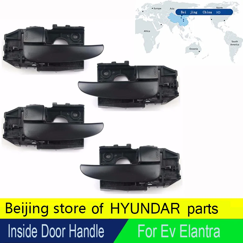 Набор черных внутренних ручек для дверей 4 шт. Запчасти OEM Hyundai 2001 2006 Elantra 826102D000AX