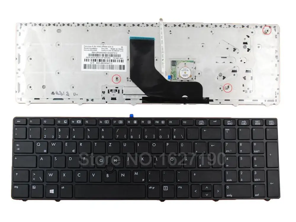Новая GR/немецкая клавиатура для ноутбука HP 8560P черная рамка (с точечной ручкой Win8)