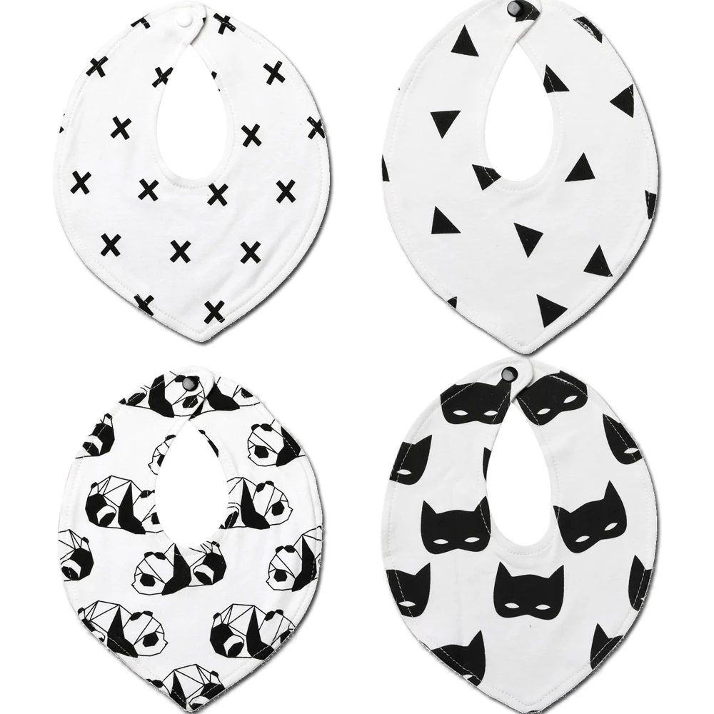 Детские нагрудники 4 шт./лот Слюнявчики с принтом ткани детские для младенцев