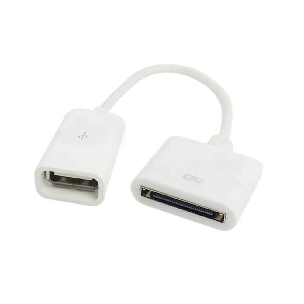 

30Pin Female to USB Female Data Sync Charging Cable Adapter For iPhone 4 4S Black/White