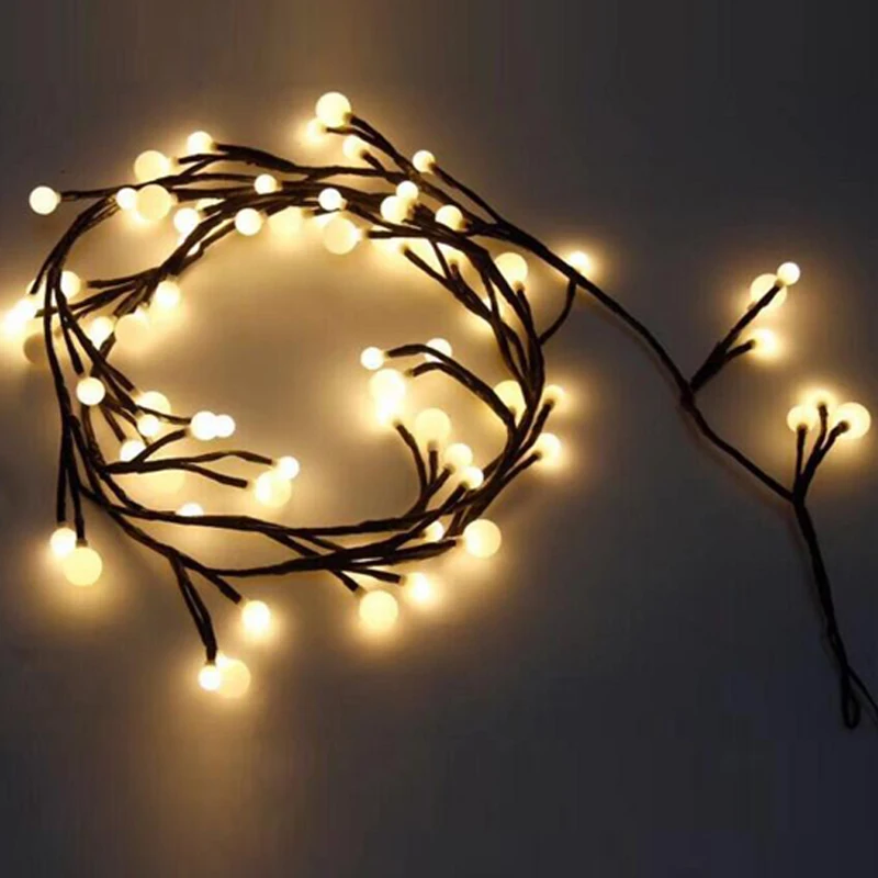 2 5 м 72LED гирлянда из ротанга Рождественская для нового года занавеска внутреннего
