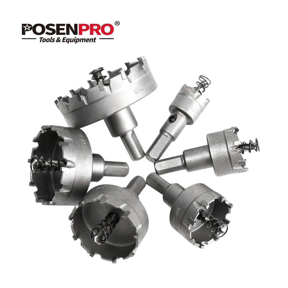 POSENPRO 6 шт. 22-65 мм Кольцевая пила сверло HSS сердечник Металлообработка зубная фреза сплав наконечник открывалка сверление Деревообработка электроинструменты
