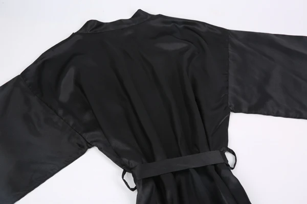 black Sisbigdey гладкие атласные халаты розовый белый фиолетовый Серебряный короткий пустой кимоно халат женская простая Пижама Свадебные халаты - Цвет: black