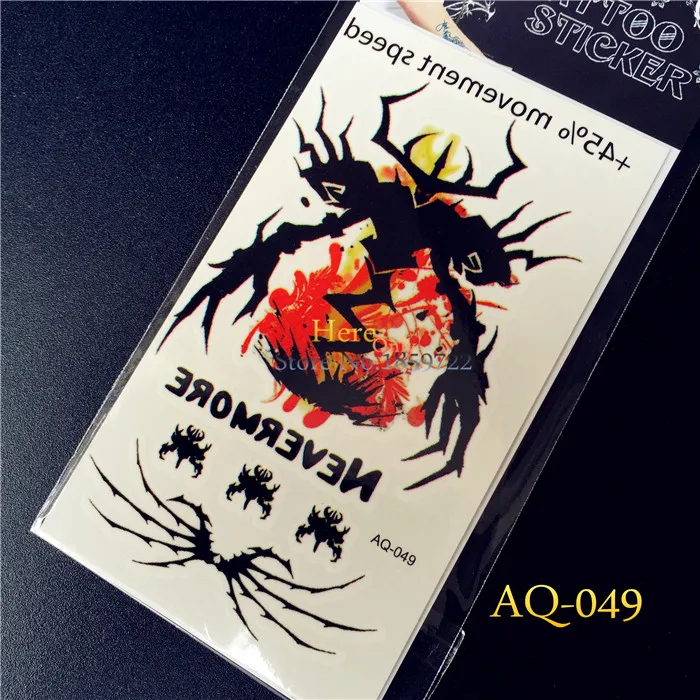 1 шт. одноразовая водостойкая татуировка наклейки HAQ49 3D cool spider Beatle татуировки Grim