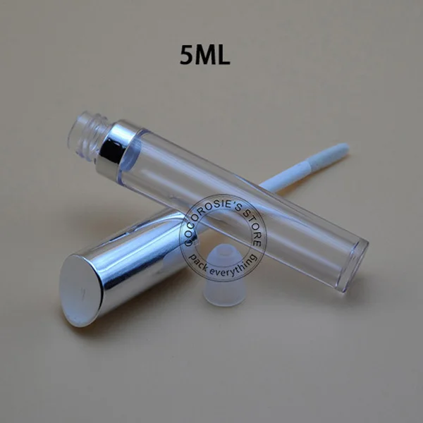 15 шт пустая 5 мл бутылка для блеска для губ, туба для губной помады макияж масло для губ контейнер с серебряной крышкой