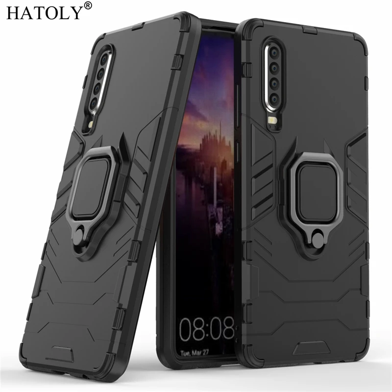 Чехол HATOLY для Huawei P30 чехол P 30 чехлы с магнитным присоской и кольцом силиконовый