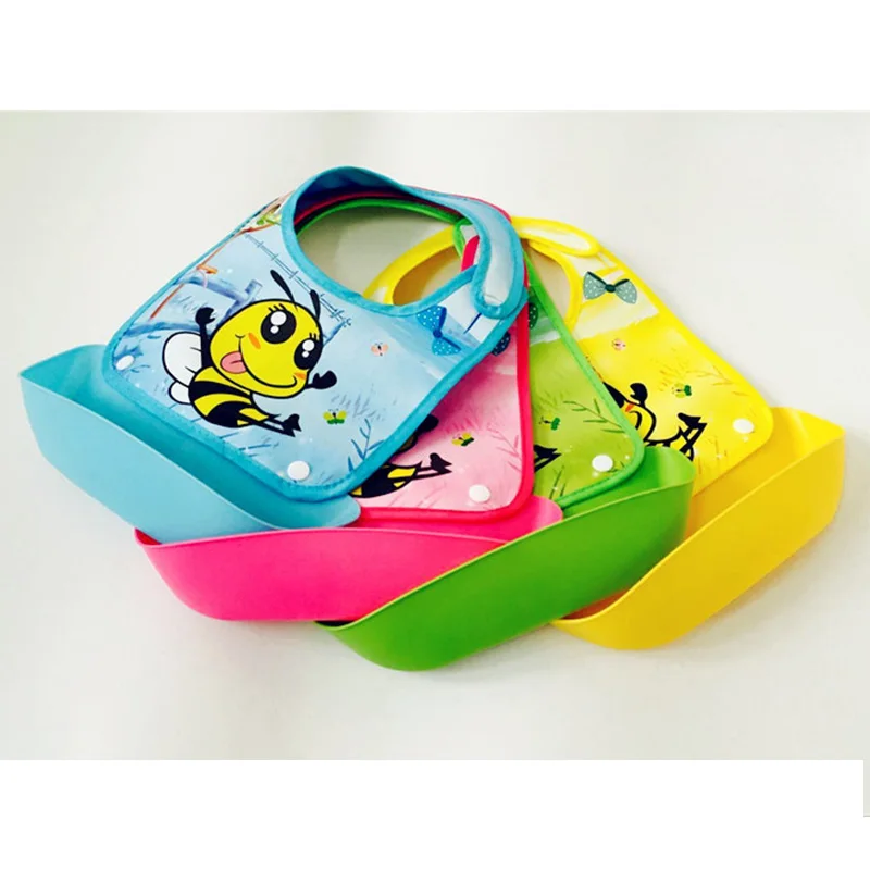 2017 силиконовая детская бандана нагрудники милые животные питание карманный