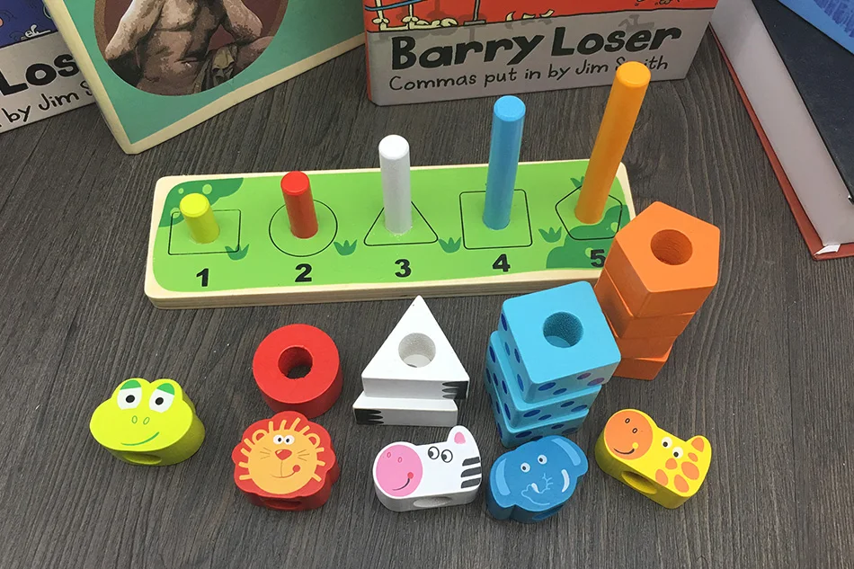 JaheerToy деревянные игрушки для детей Монтессори обучающая игрушка животные и фрукты 2-3-4 года для детей колонна