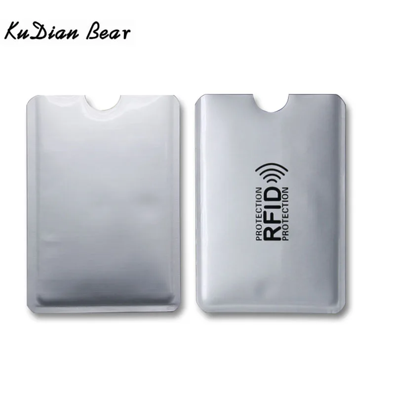 

KUDIAN BEAR 1pc RFID Card Holder Blocking Reader Lock Bank Card Keeper Small Safe Male Card Cover Wallet BIH099 PM49