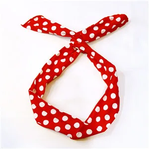 Small-dot Новое поступление, Женская повязка на голову с бантом, сделай сам, корейский стиль, женские аксессуары для волос в горошек, теплые красные повязки на голову для девушек, элегантный головной убор - Цвет: Small-dot