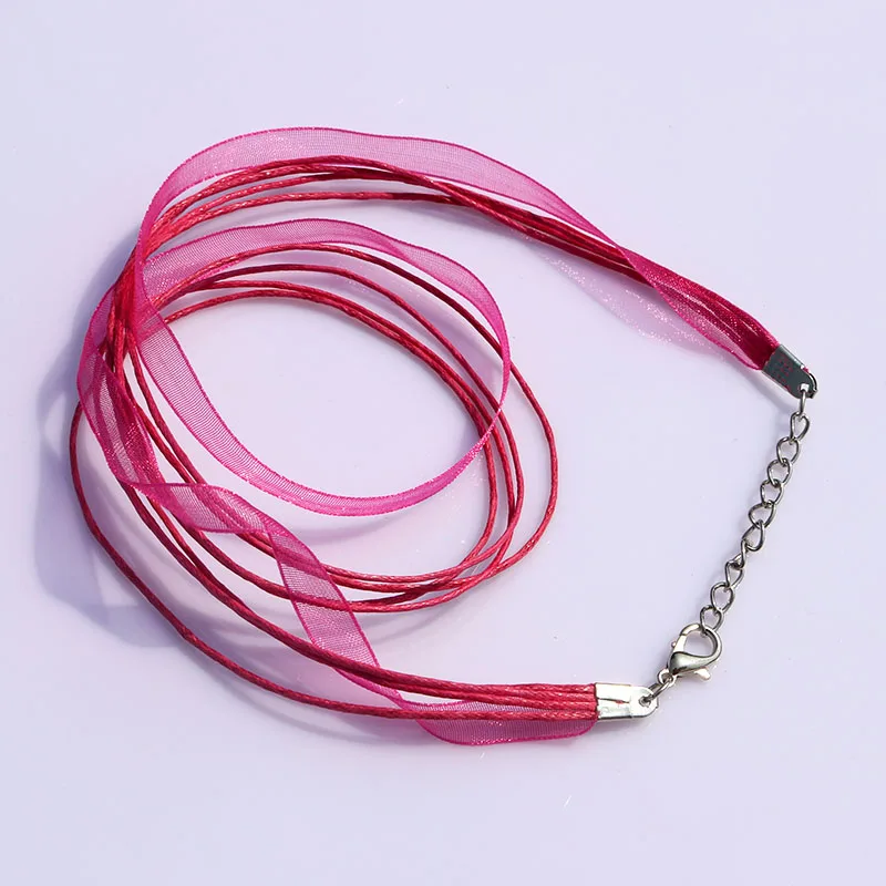 Оптовая продажа 100 шт./лот 18 дюймов регулируемая цепочка из органзы шнур 4 мм