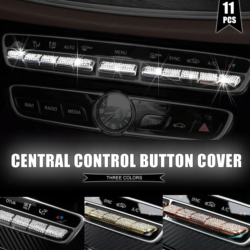 11pcs Diamond Style Center AC Buttons Cover Trim For Mercedes-Benz E Class W213 2017 &amp C W205 15-17 GLC X205 16-17 | Автомобили и