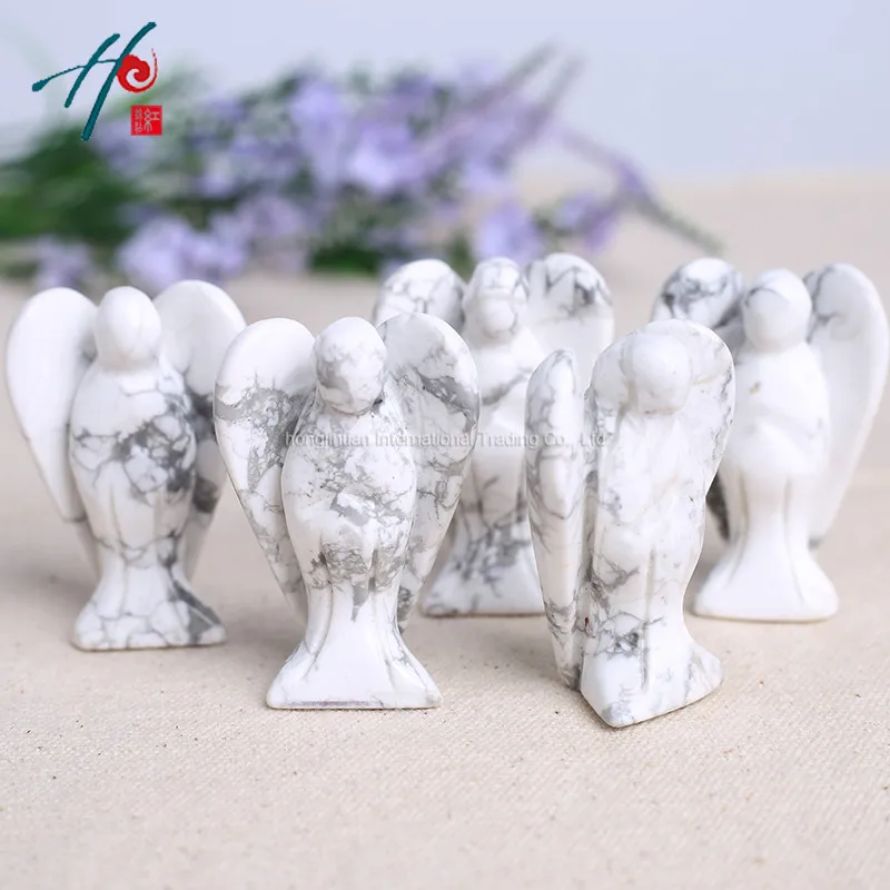 5 шт. Горячая saie белый бирюзовый кварц Ангел Форма кристалл исцеления Рейки