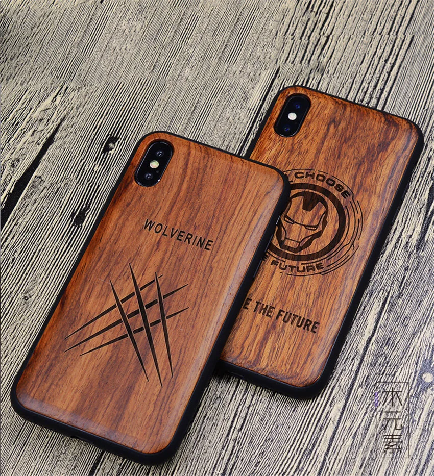 Супер герой резной деревянный чехол для iPhone XS чехол для MAX XR iPhone X XS деревянный TPU чехол для iPhone 7 8 6 6s plus защитный чехол