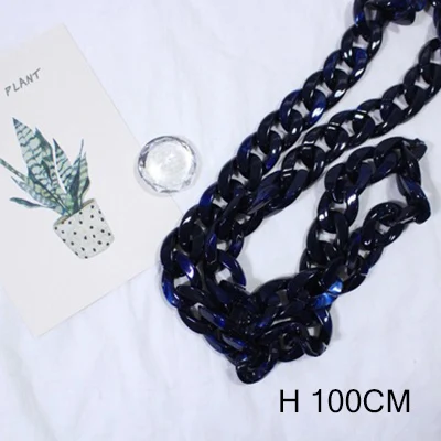 100 см под старину, акриловый сумка на ремне для женщин DIY леопардовым принтом толстая цепь Смола Мода ручная сумка часть аксессуары цепь плечевой ремень