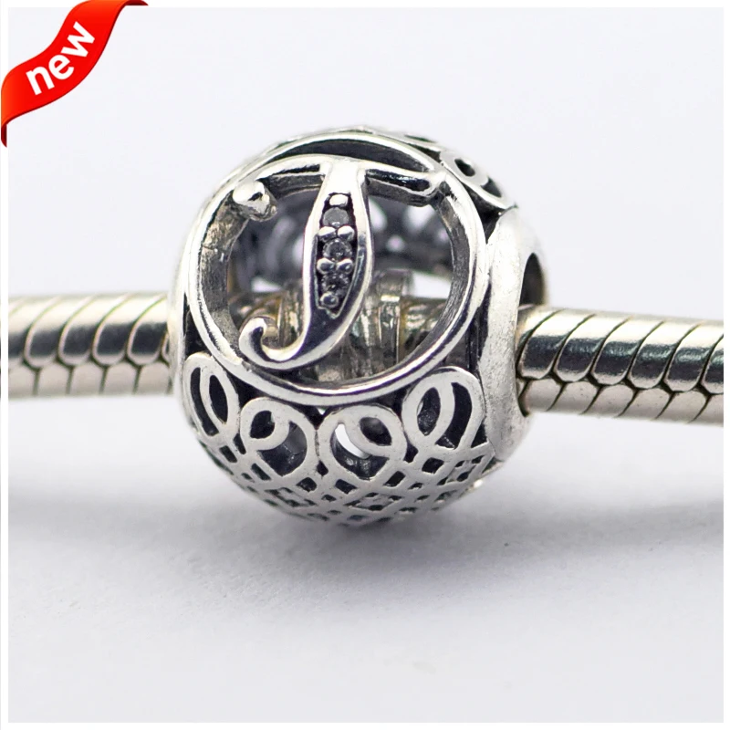 

CKK 925 Sterling Silver Vintage T Charms Original Fashion Beads Fits For Bracelets & Bangle DIY Jewelry