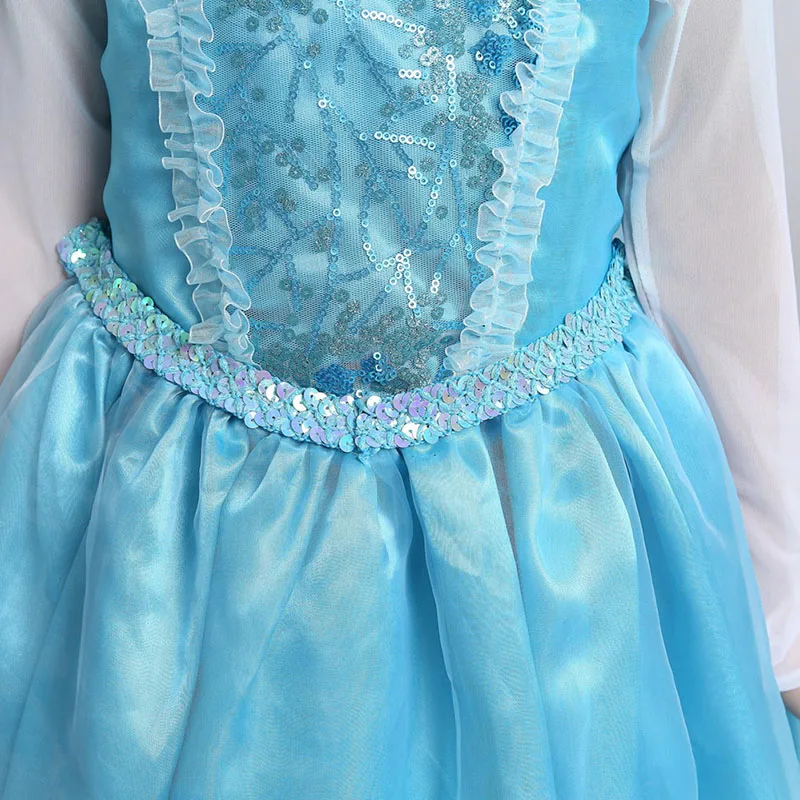 Girls Elsa Dress Kids Halloween Princess Costume Snow Queen Children Elza Wig Carnival Party Cosplay Clothing | Детская одежда и