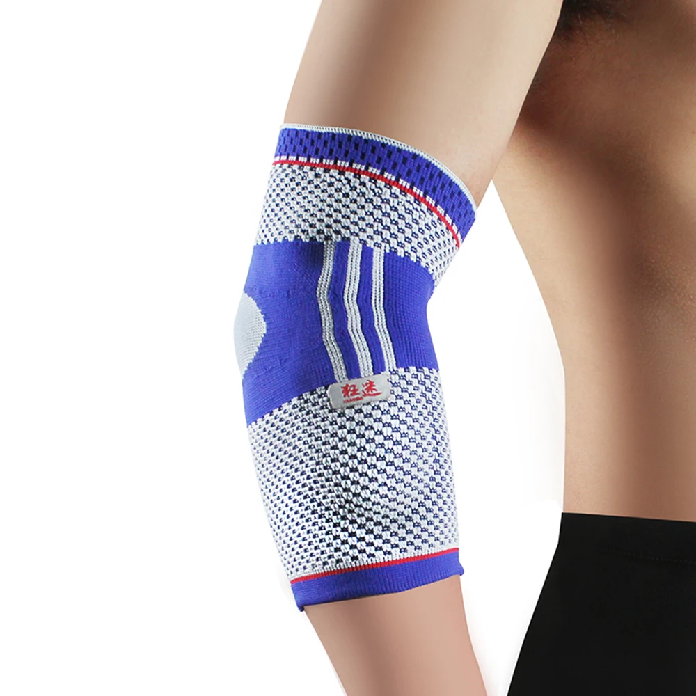 

Kuangmi Silicone Pad Breathable Elbow Compression Sleeve Arm Warmers Cycling Elbow Brace Tendonitis Basketball Protector Support
