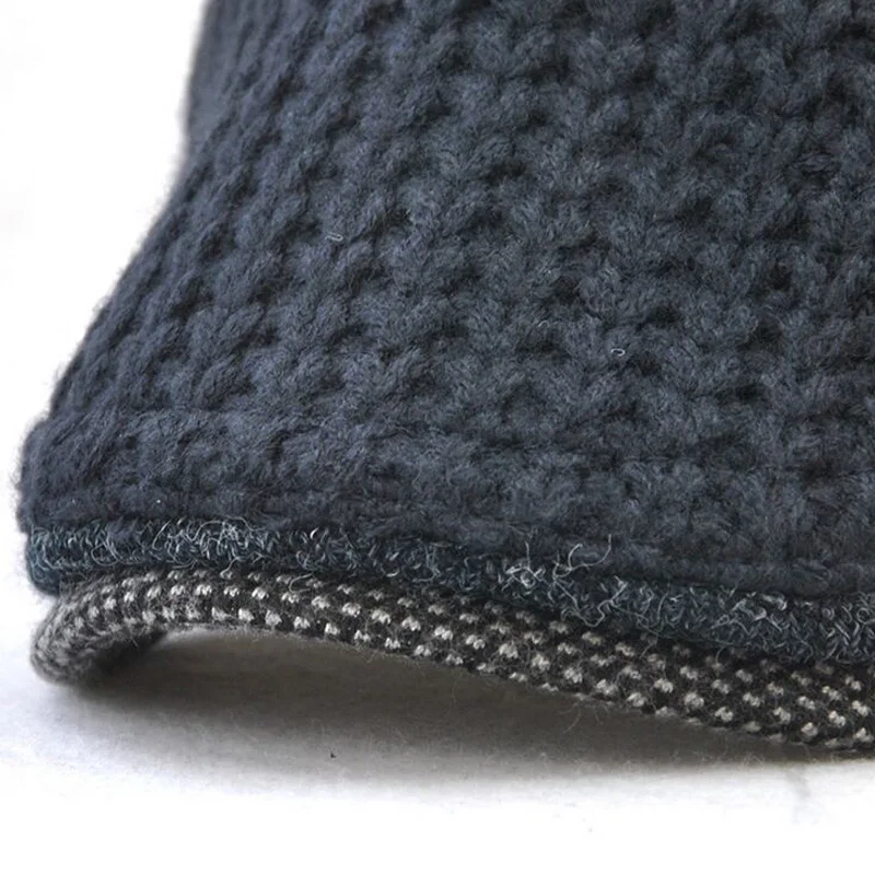 Новинка вязаные шапки в британском стиле для мужчин сезон осень-зима теплые