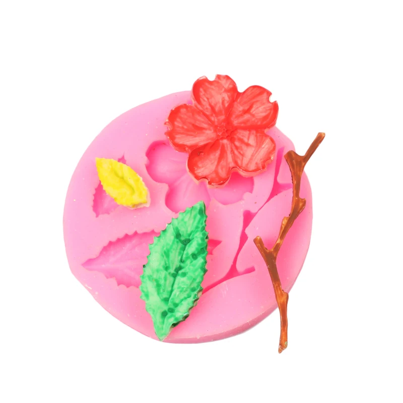 Силиконовая форма сделай сам в виде цветущей персиковой ветки инструмент для