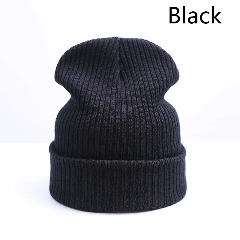 I REAKIDS зимние шапочки Skullies, вязаная шапочка для малыша, Детские шапочки для девочек и мальчиков, теплая одноцветная шапка для детей, шапка бини - Цвет: I