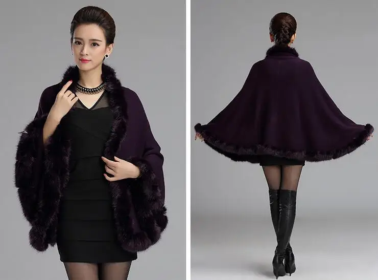 2016 зима-осень женская меховая накидка элегантная Искусственный Кролик мягкий