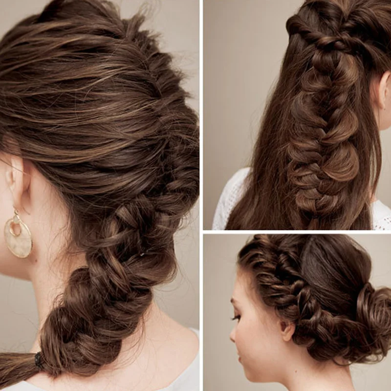 Новинка 3 шт. оптовая продажа женские косы элегантные волосы черные коричневые