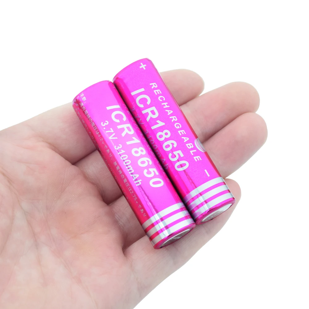 1/2/4/6/8/10 шт. 18650 Батарея 3,7 V 3100mah ICR 18650 литий-ионный аккумулятор Батарея Перезаряжаемые литий фонарь на батарейках аккумуляторных ячеек
