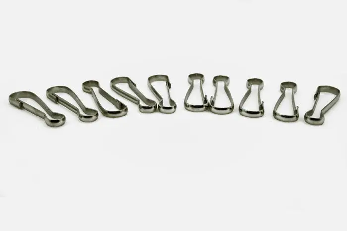 100 шт./лот из нержавеющей стали висячая Пряжка пружинная защелка карабин крючки