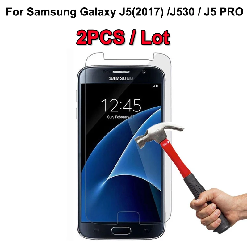 2 шт Для Samsung J5 2017 закаленное стекло 9H 2.5D Премиум Защитная пленка для экрана Galaxy