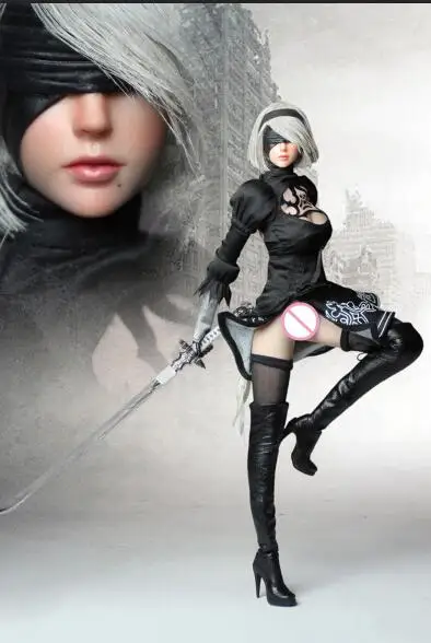 Игра для PS4, косплей, SET015, NIER AUTOMATA jorha, 1/6, женская одежда, костюм, комплект одежды W 2B, голова и тело, фигура для ph тела, бледная - Цвет: SET019B
