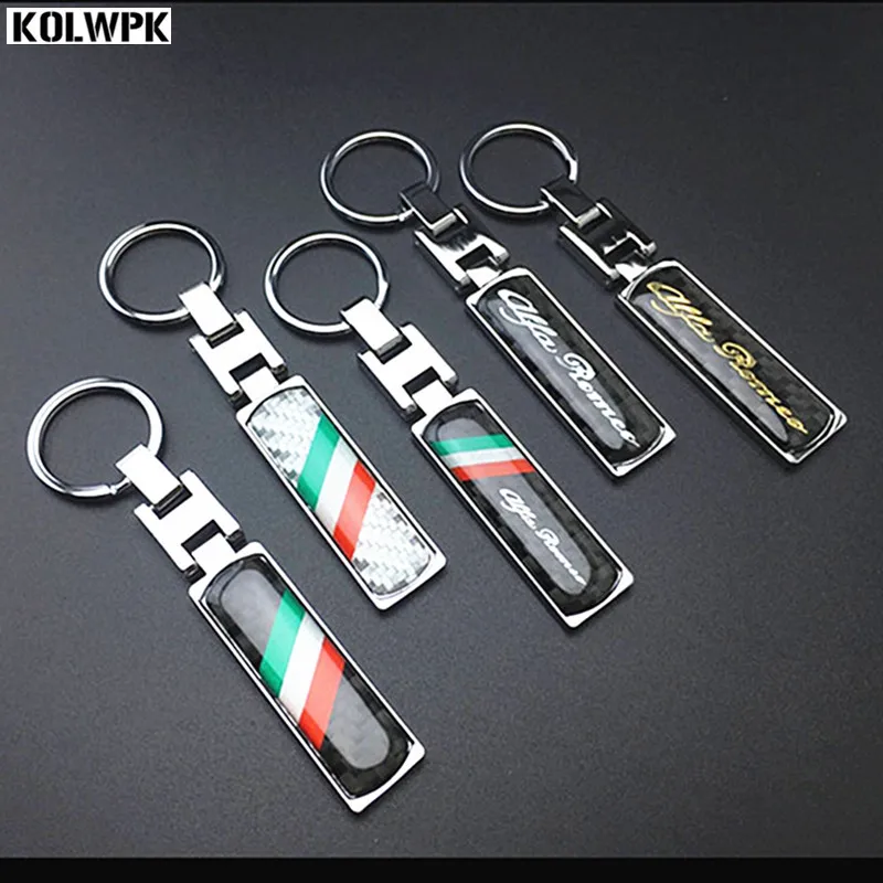 Брелок из углеродного волокна для Alfa Romeo 100% 147 156 166 GT Giulietta Clover|alfa keyring|alfa romeo keyringscar