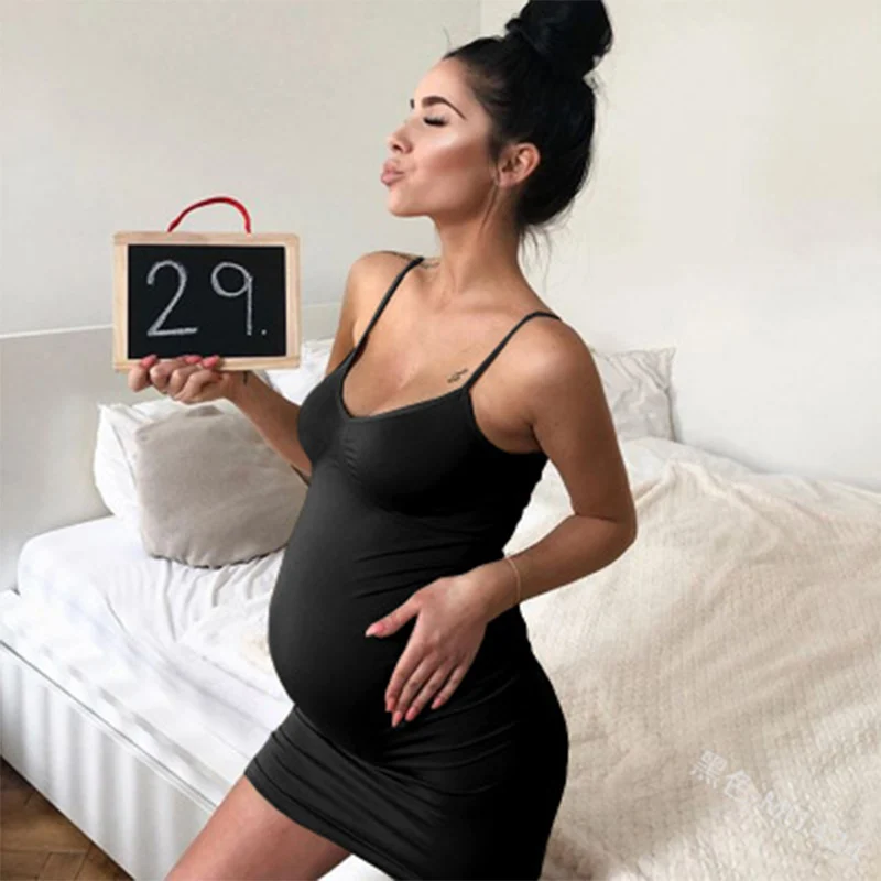 

5XL Large Size NEW Maternity Dress Women Solid Vest Straps Dresses For Pregnant Maternity Sleeveless Maternal Pregnancy Dres