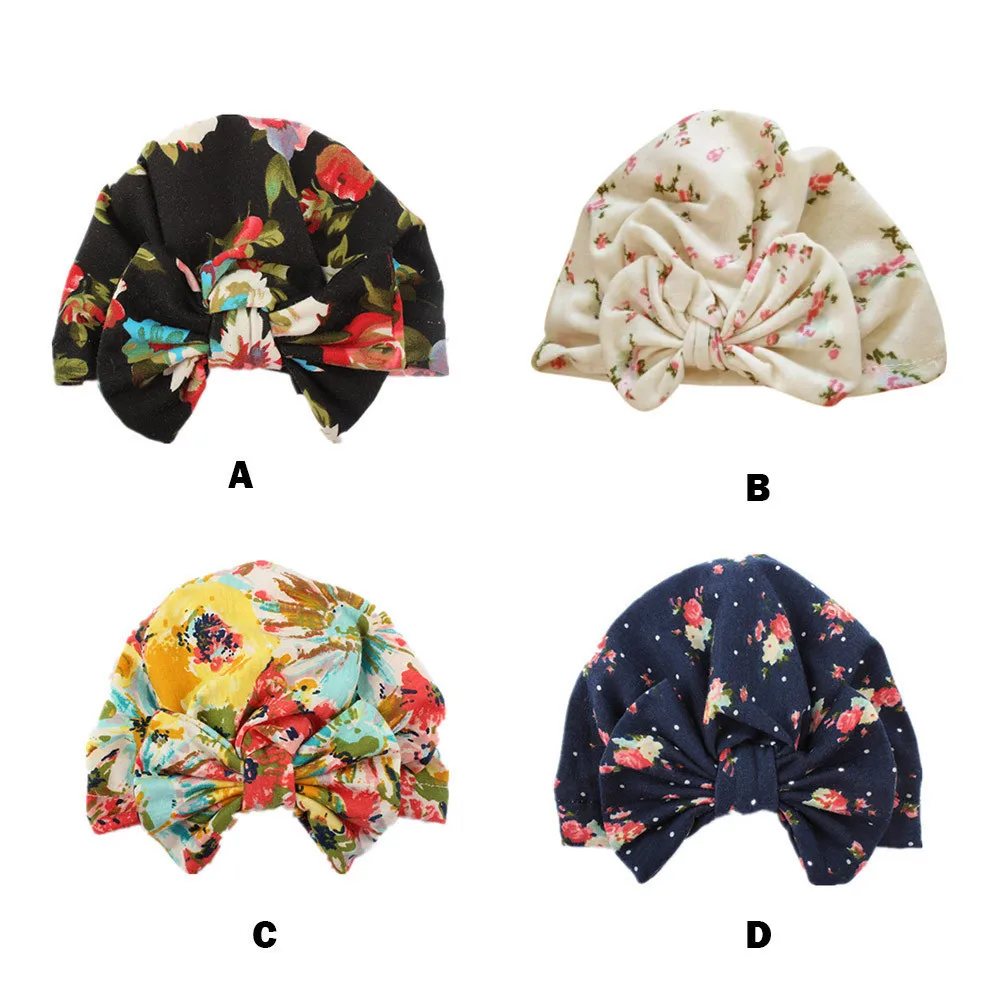 Cute Newborn Toddler Kids Baby Boy Girl Turban Cotton Beanie Hat Winter Warm Fashion Floral Casual Soft Cap Casquette Infant | Детская