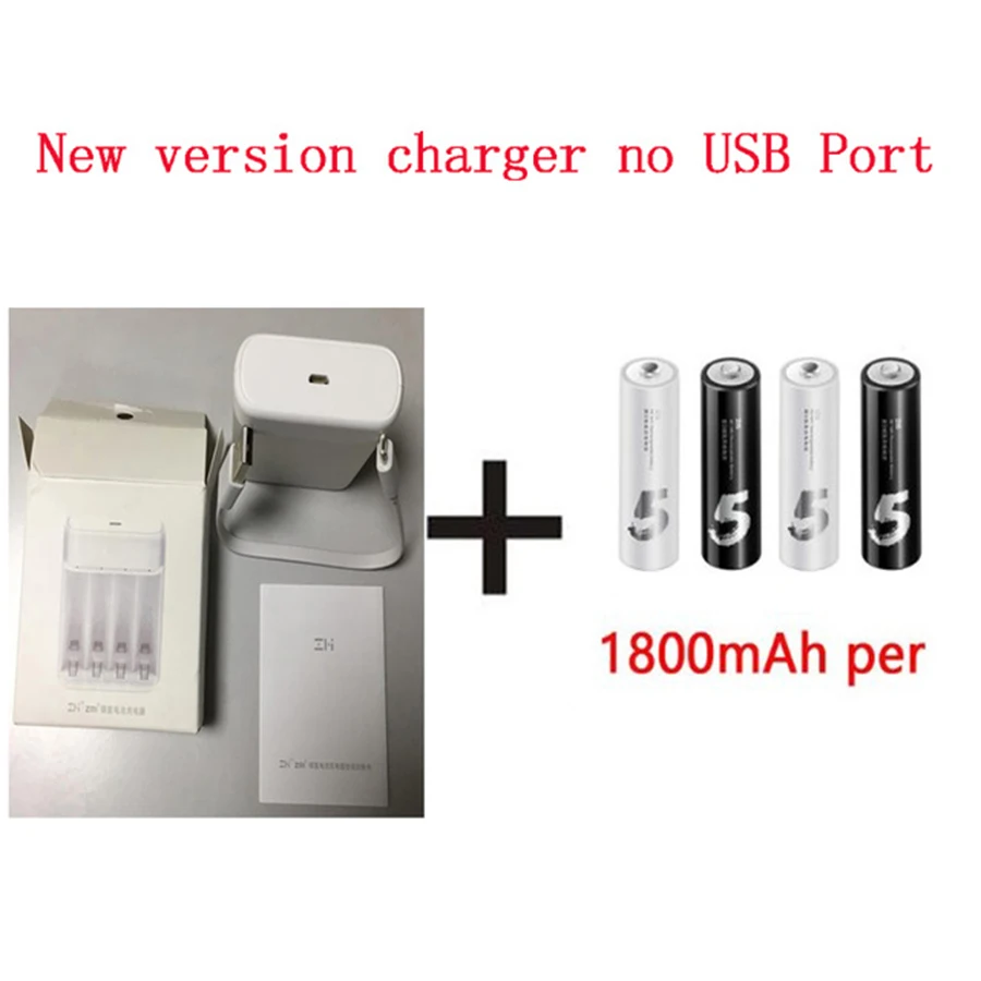 ZI5AA Add Charger Новое зарядное устройство Xiaomi ZMI ZI5/ZI7 AA/AAA Ni-MH с 4 слотами портативное многофункциональное зарядное устройство 1800 мАч 1,2 в для смартфона - Цвет: ZI5AA Add Charger