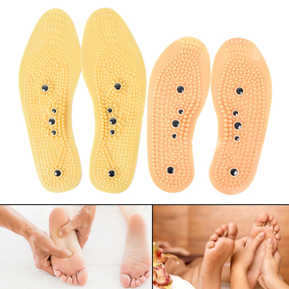

New 1 pair Men/ Women Shoe Comfort Pads Slimming Product Magnetic Therapy Magnet Health Care Foot Massage Insoles