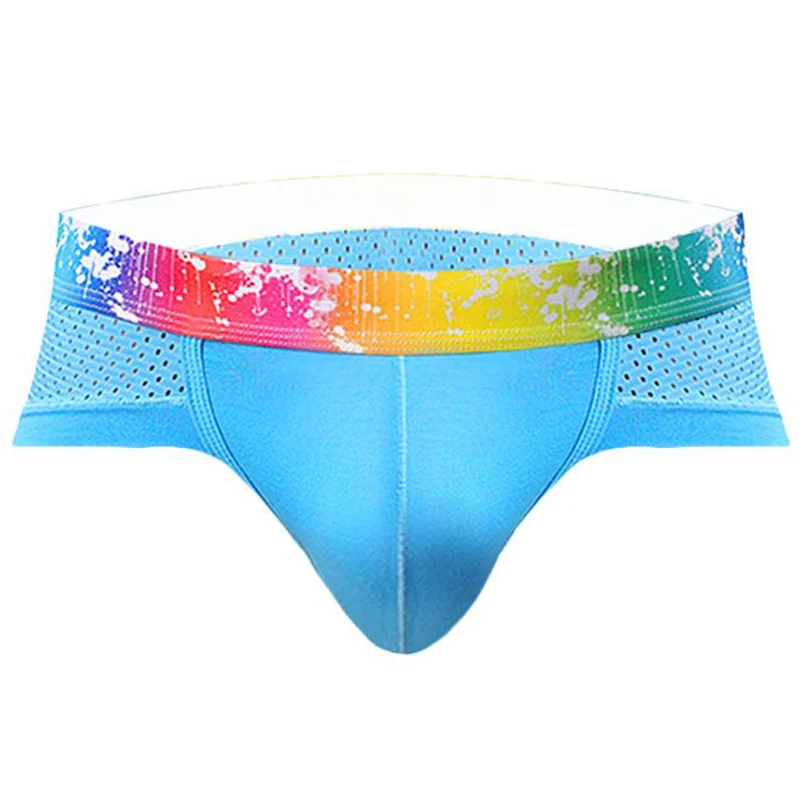 4pcs sky blue Новые пикантные мужские трусы нижнее белье Cuecas шорты сетчатые дышащие трусы с заниженной талией Ropa Interior Hombre Camo нижнее белье 4 шт./лот - Цвет: 4pcs sky blue