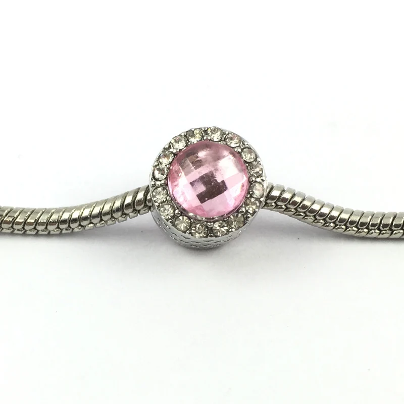 Посеребренные шармы с небесно голубым кристаллом и прозрачными фианитами