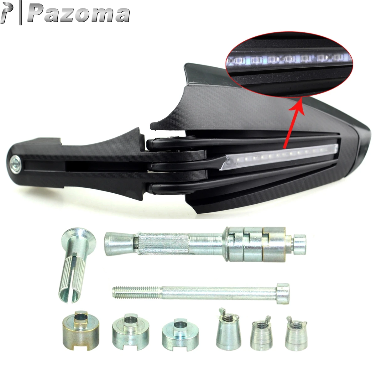 Мотоцикл PAZOMA Black X-T-armac защита для рук с синими светодиодами мотоцикл HONDA CB1000R 2011-2015