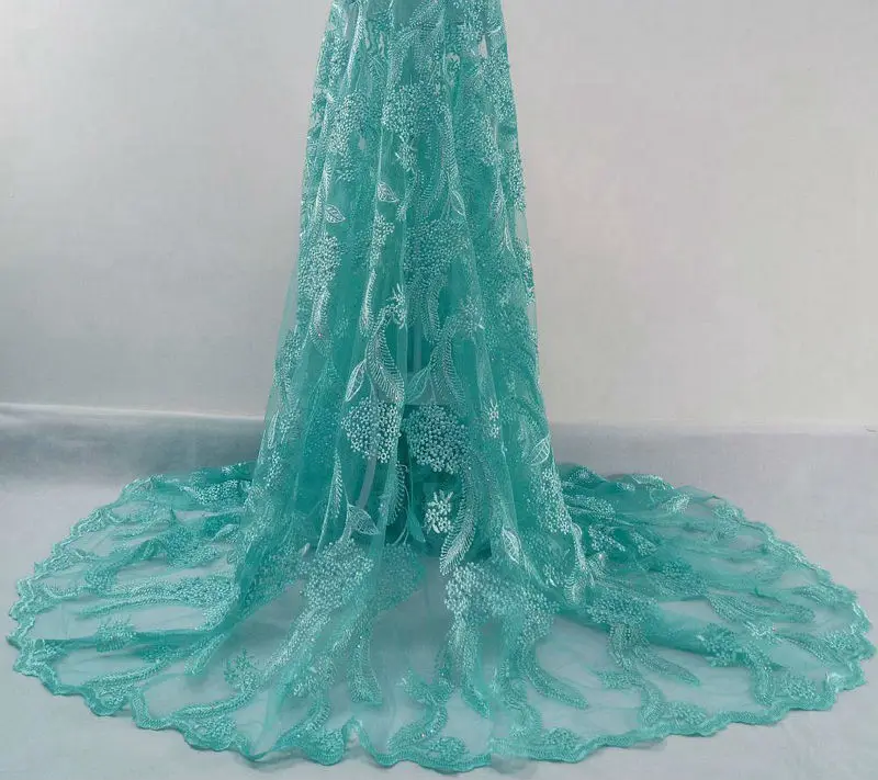 Французский шнурок с камнями и бисером 2017 Новое Прибытие Африканский Шнурок